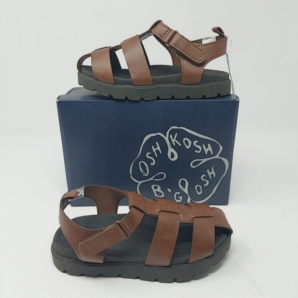 OshKosh B'gosh Sandals Toddler Size 11 Brown Fisherman Casual Boys Ivan OS26G01B